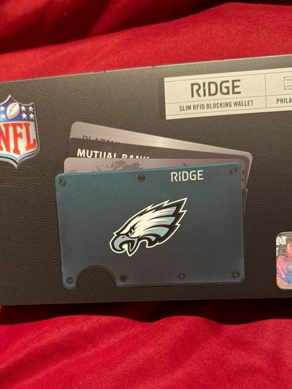 Ridge Slim RFID Blocking Wallet - Philadelphia Eagles Dark Teal